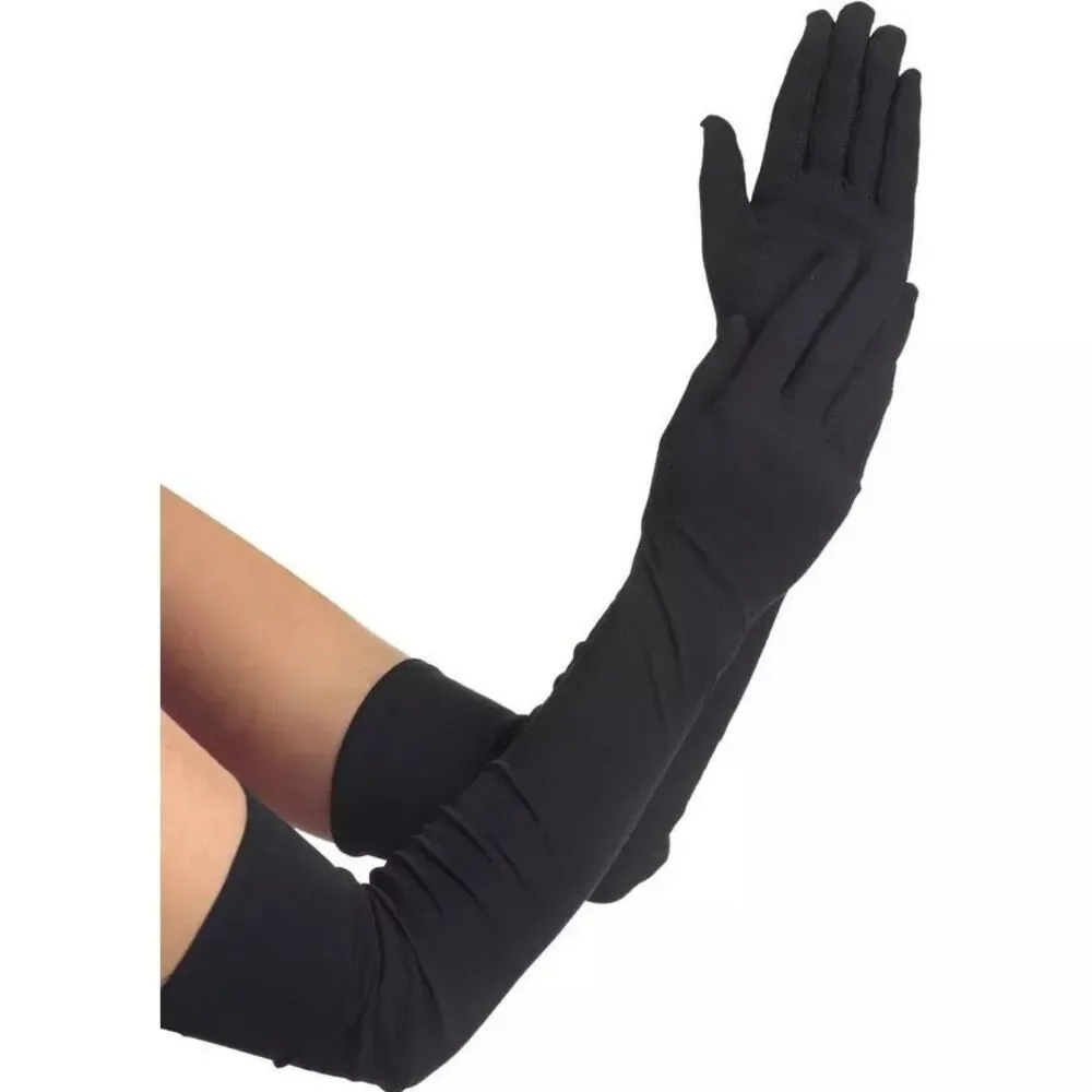 Black long opera gloves